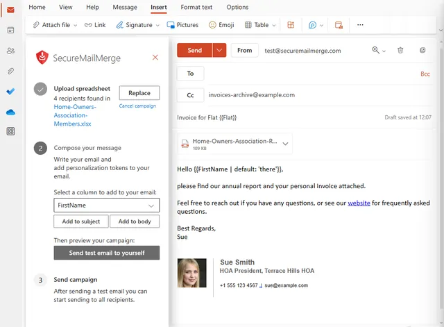 Ouvre-le dans Outlook