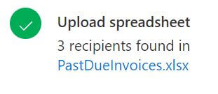 Le plugin SecureMailMerge montrant les informations de votre feuille de calcul