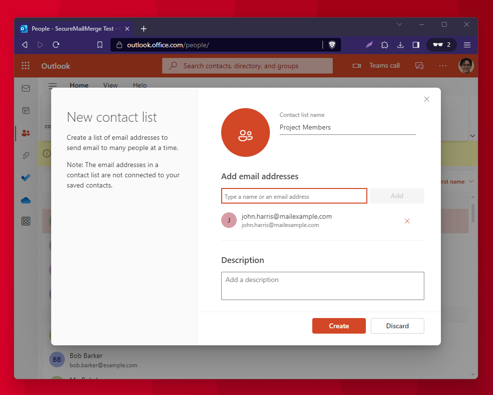 Étapes rapides pour ajouter des contacts à un groupe de contacts Outlook dans le nouveau Outlook