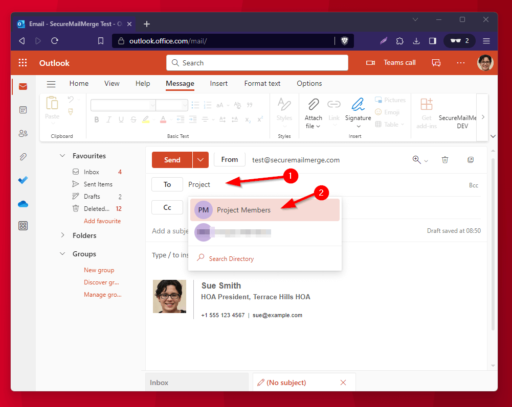 Étapes rapides pour ajouter des contacts à un groupe de contacts Outlook dans le nouveau Outlook