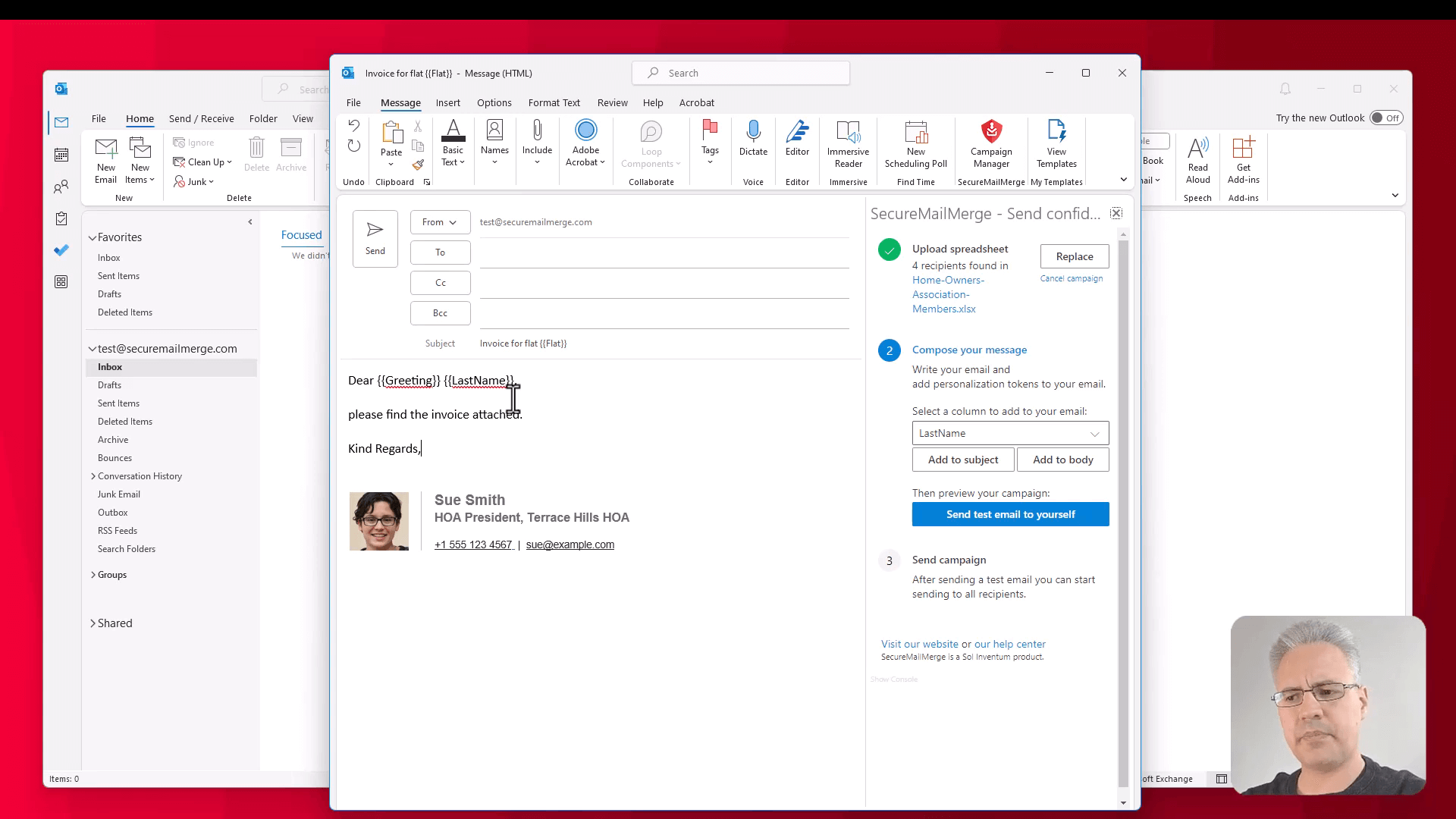 envoyer un email de test
