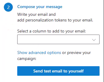 The link that opens the advanced options