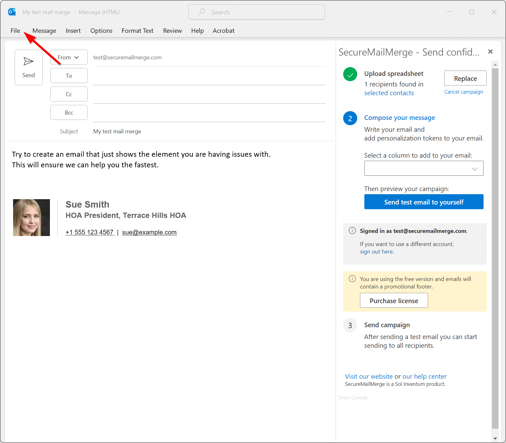 Commencer un nouvel email