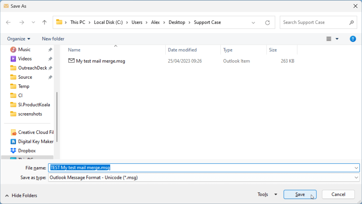 Type d'enregistrement